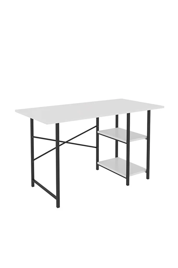 Beyaz Renk Metal Çalışma Ofis Bilgisayar Laptop Masası 60x120